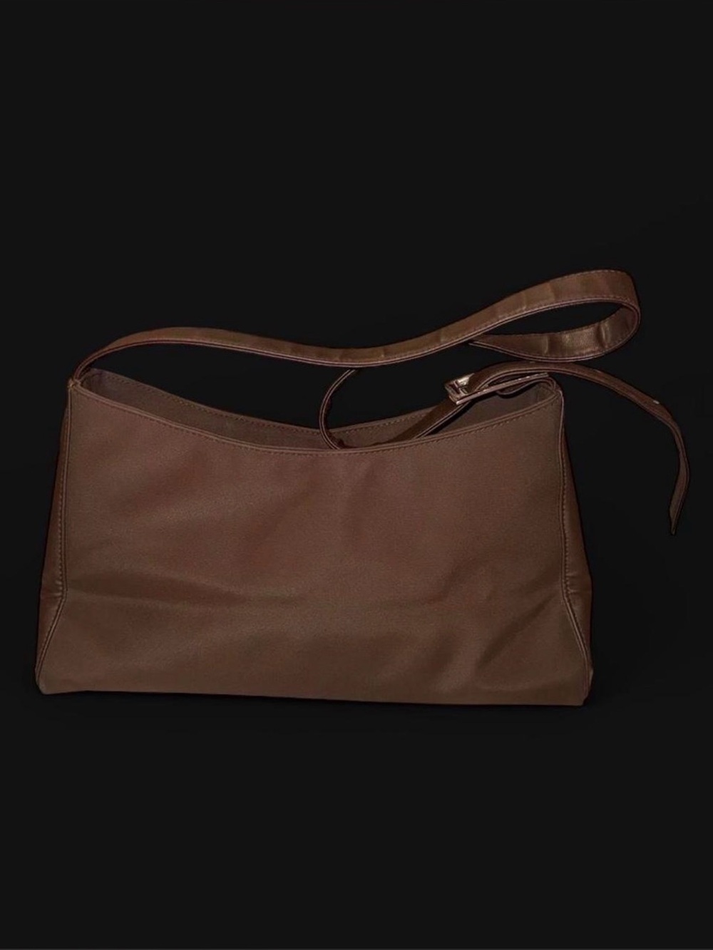 NWOT | Cerruti 1881 Vintage Y2K Brown Nylon Baguette Hobo Bag - Picture 2 of 7